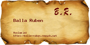 Balla Ruben névjegykártya